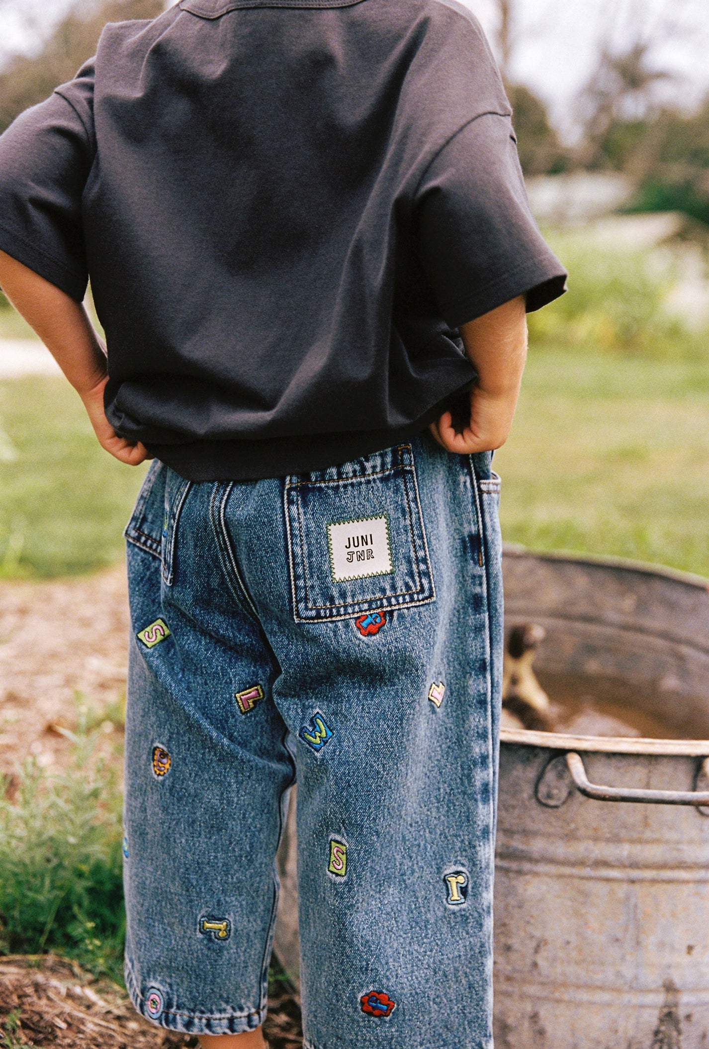 Alphabet denim jeans