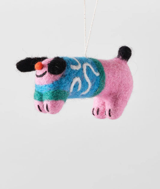 felt hanging ornament - dog