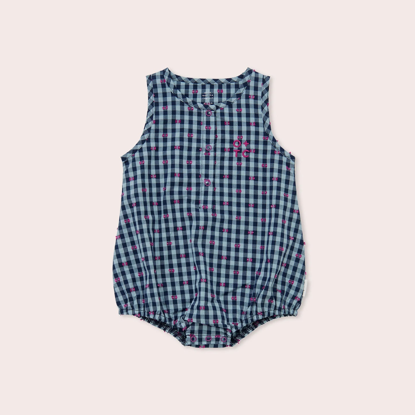 Gingham bows bubble romper