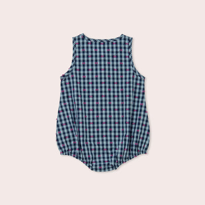 Gingham bows bubble romper