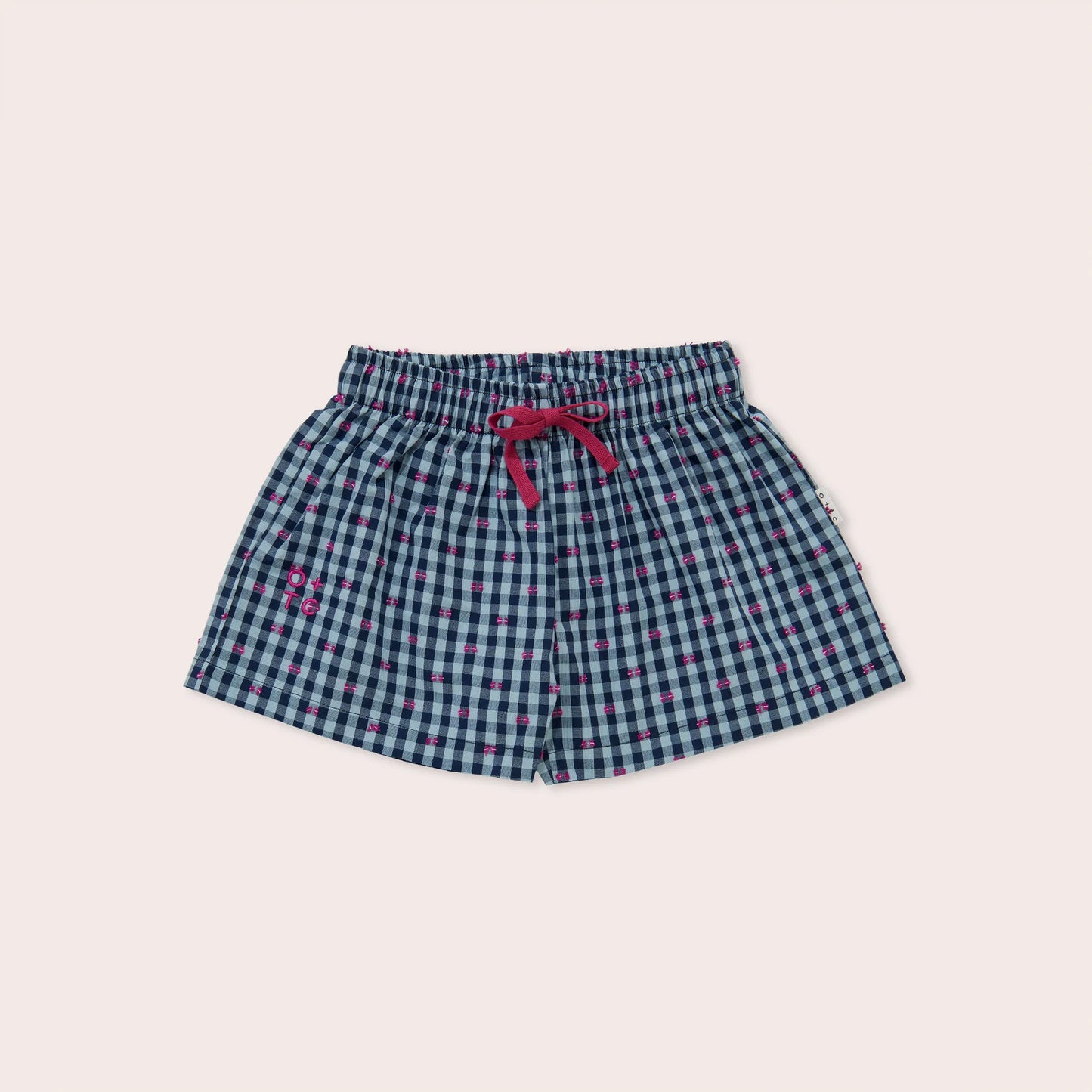 Gingham bows wide shorts