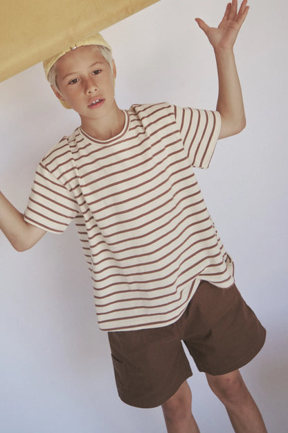 The tei shirt - chocolate stripe