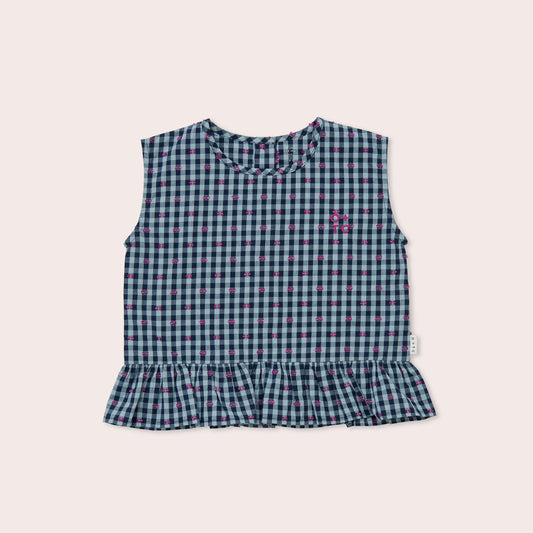 Gingham bows boxy singlet