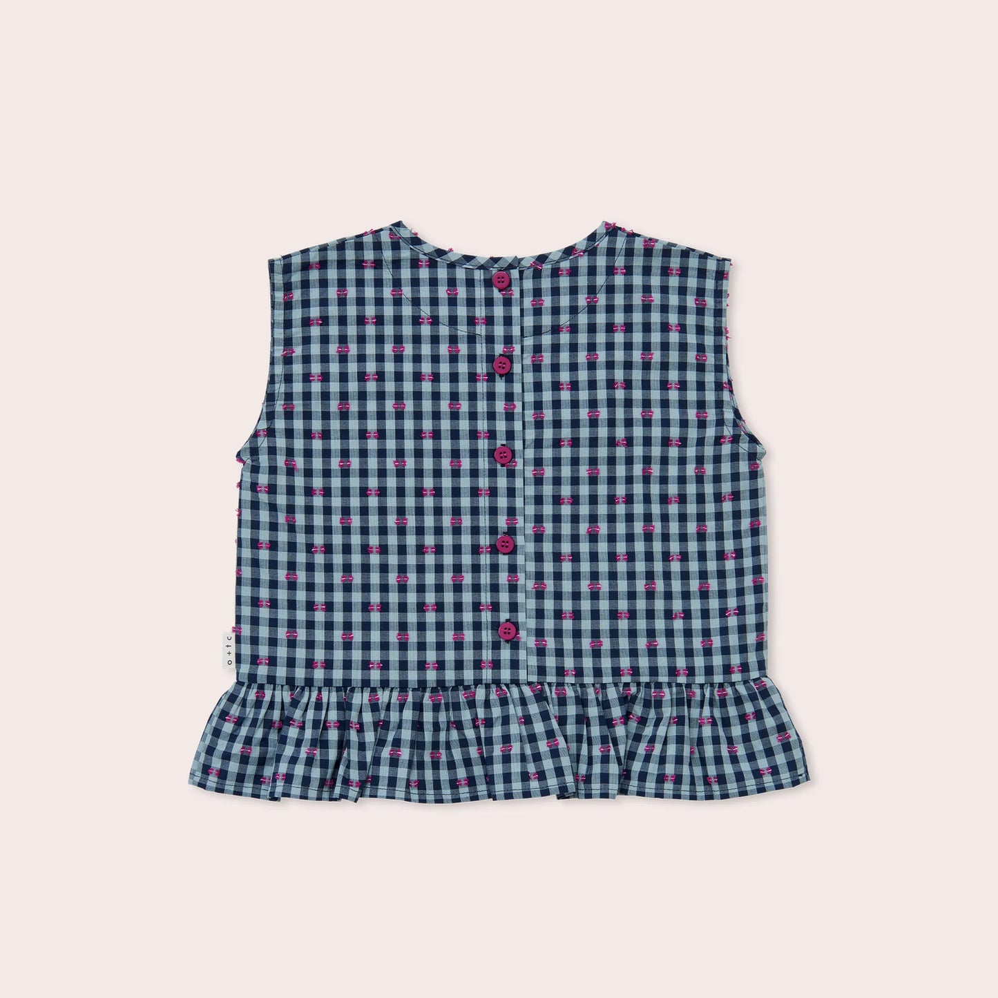 Gingham bows boxy singlet