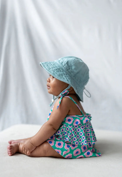 Blue Wide Brim Infant Hat