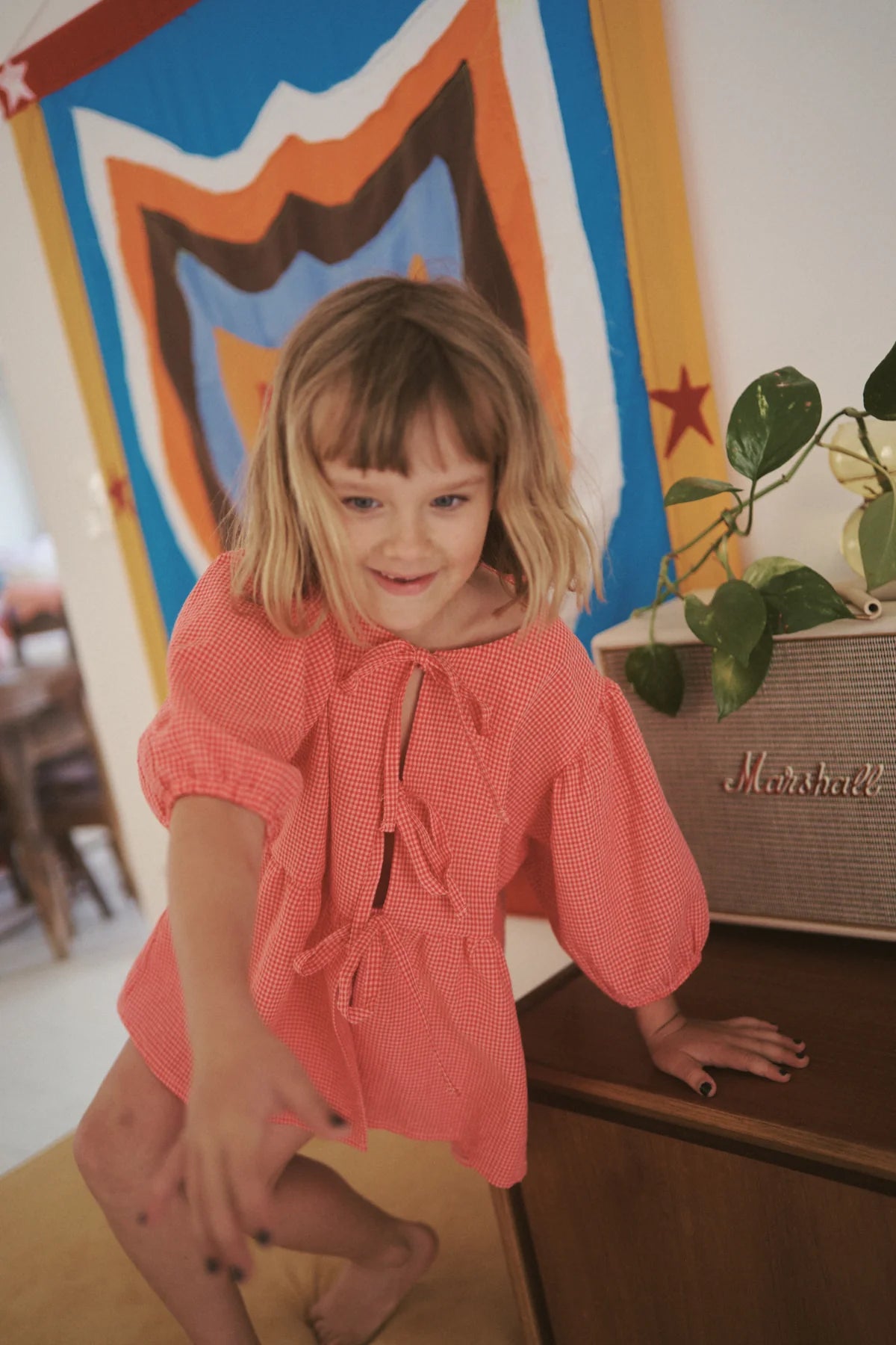 The Cami Blouse - Cherry Gingham