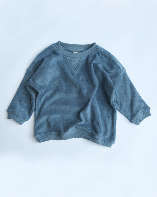 baby relaxed faded terry jumper - faded denim