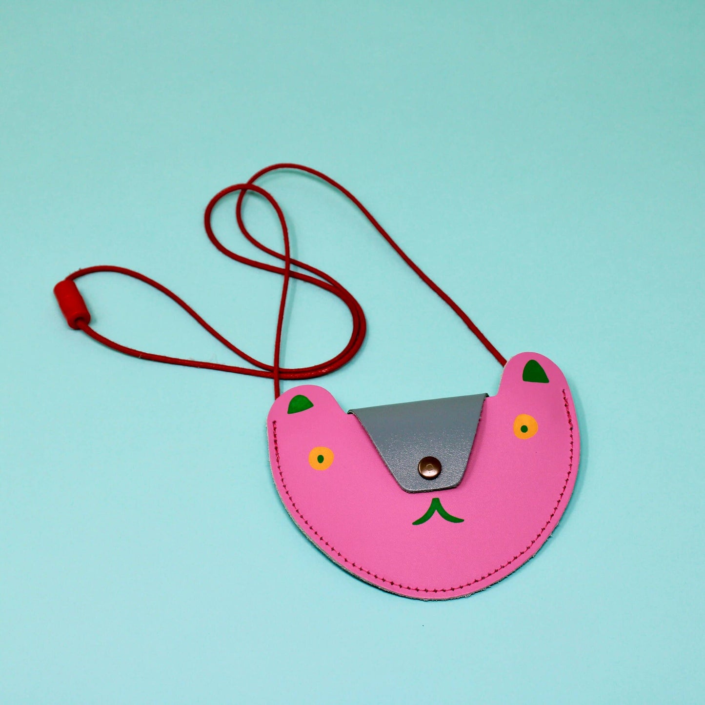 Bear Pocket Coin Purse - pink