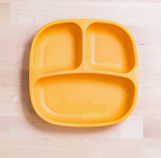 Divided Plate in Sunny Yellow made of Recycled Plastic by RePlay