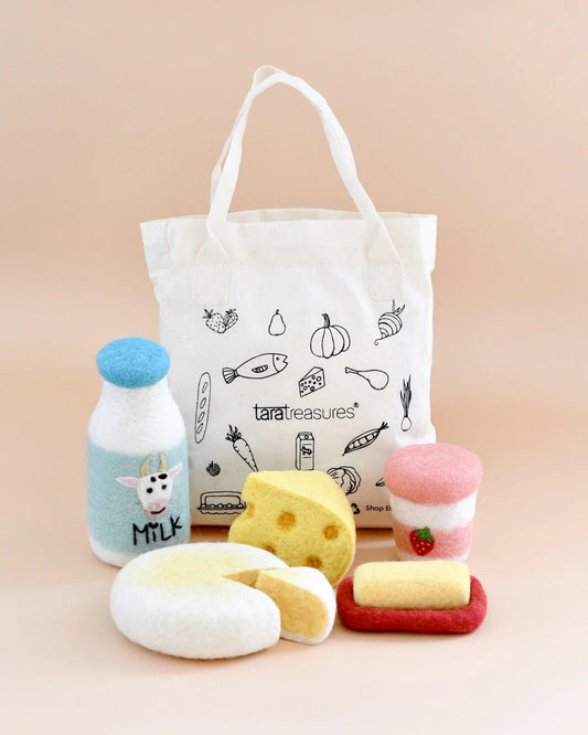 Felt Dairy Food Groups Play Bag