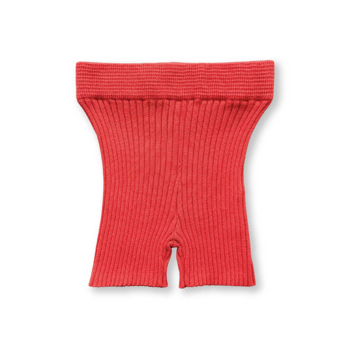 Ribbed bike shorts red