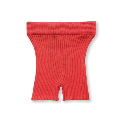 Ribbed bike shorts red