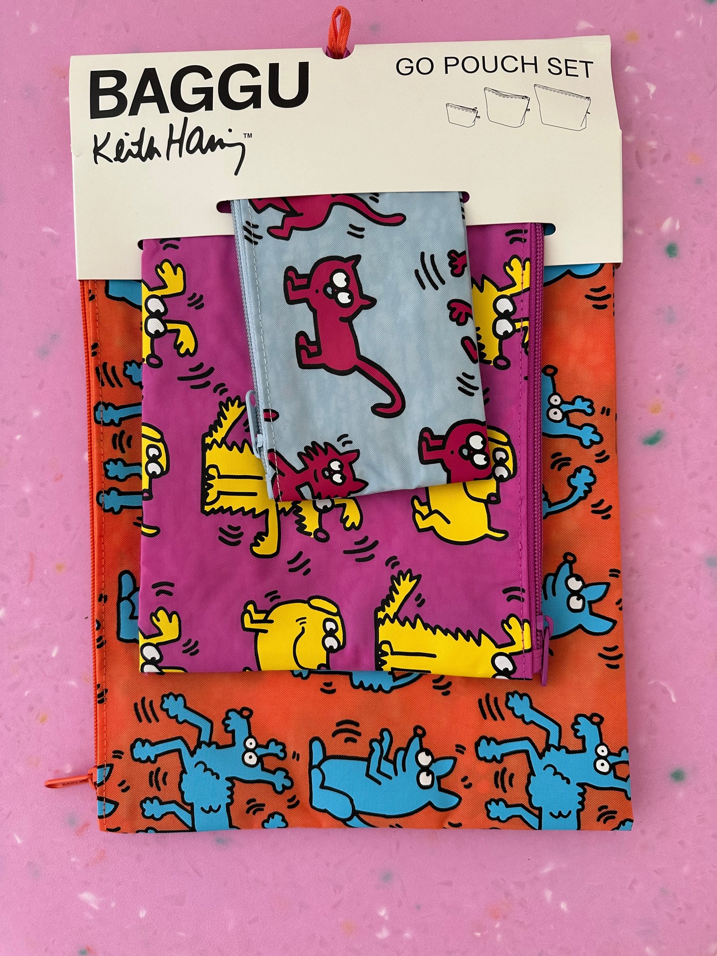 Go pouch case set - Keith Haring pets