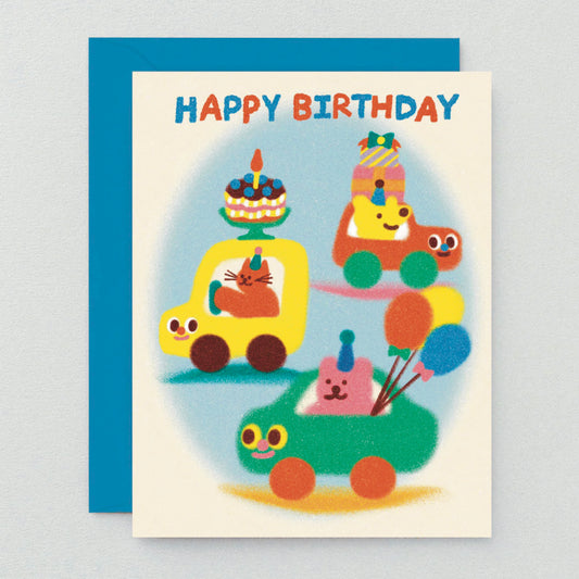 Happy Birthday Cars Kids Greeting Card