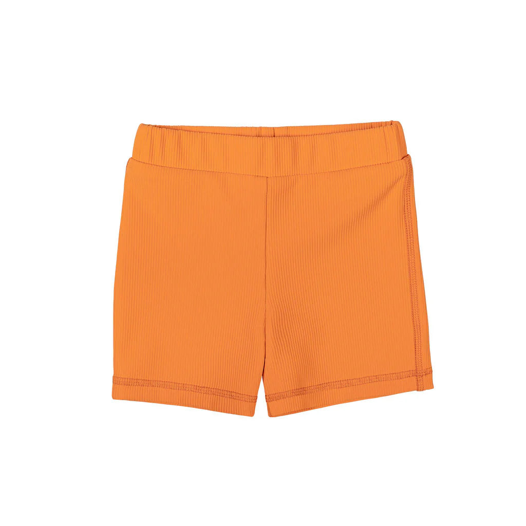 Unisex ribbed swim shorts - tangerine