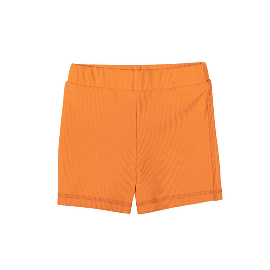 Unisex ribbed swim shorts - tangerine