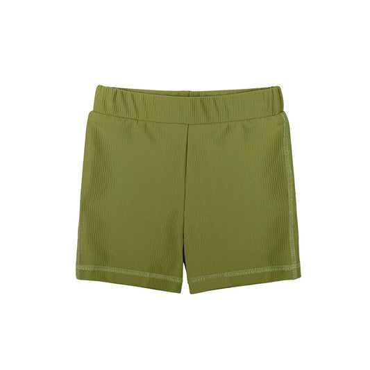 Unisex ribbed swim shorts - avocado