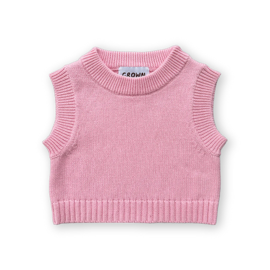 Knitted vest in Blossom - front - sizes newborn(000) to 7