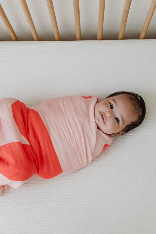 bamboo swaddle - hearts