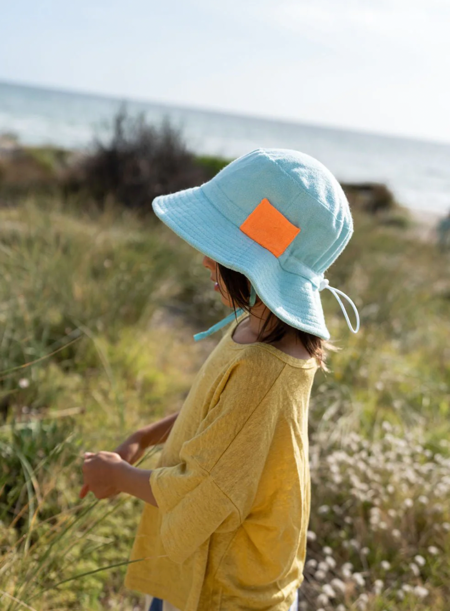 Terry towelling bucket hat - light blue