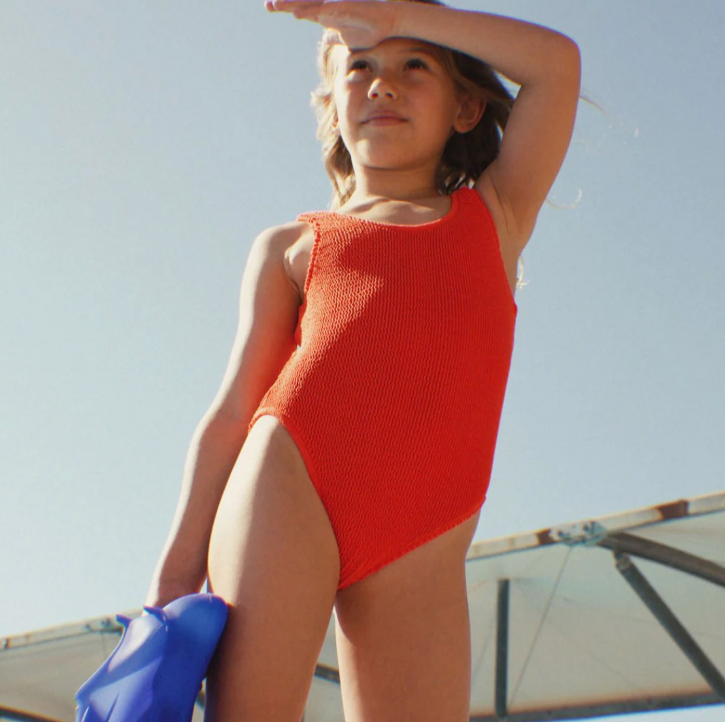 one-piece crinkle swimsuit - chilli red