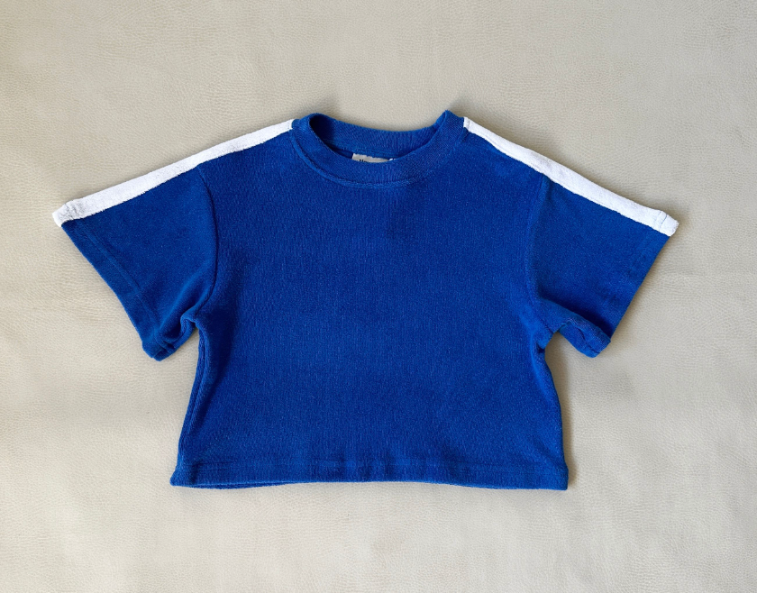 atlas cotton terry towelling - royal blue