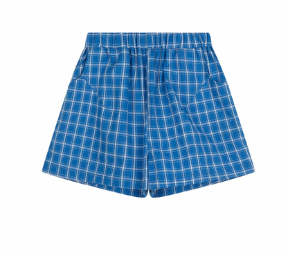 check shorts - blueberry