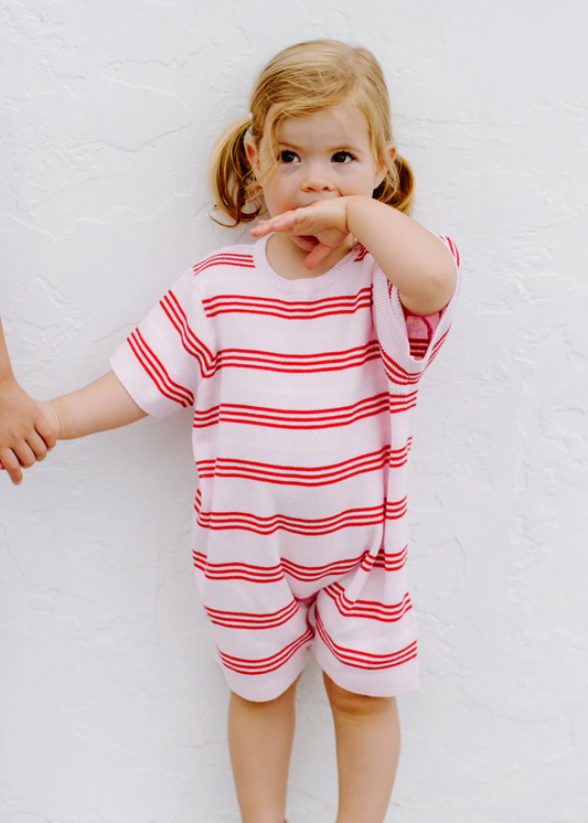 Raya romper | Pink stripe