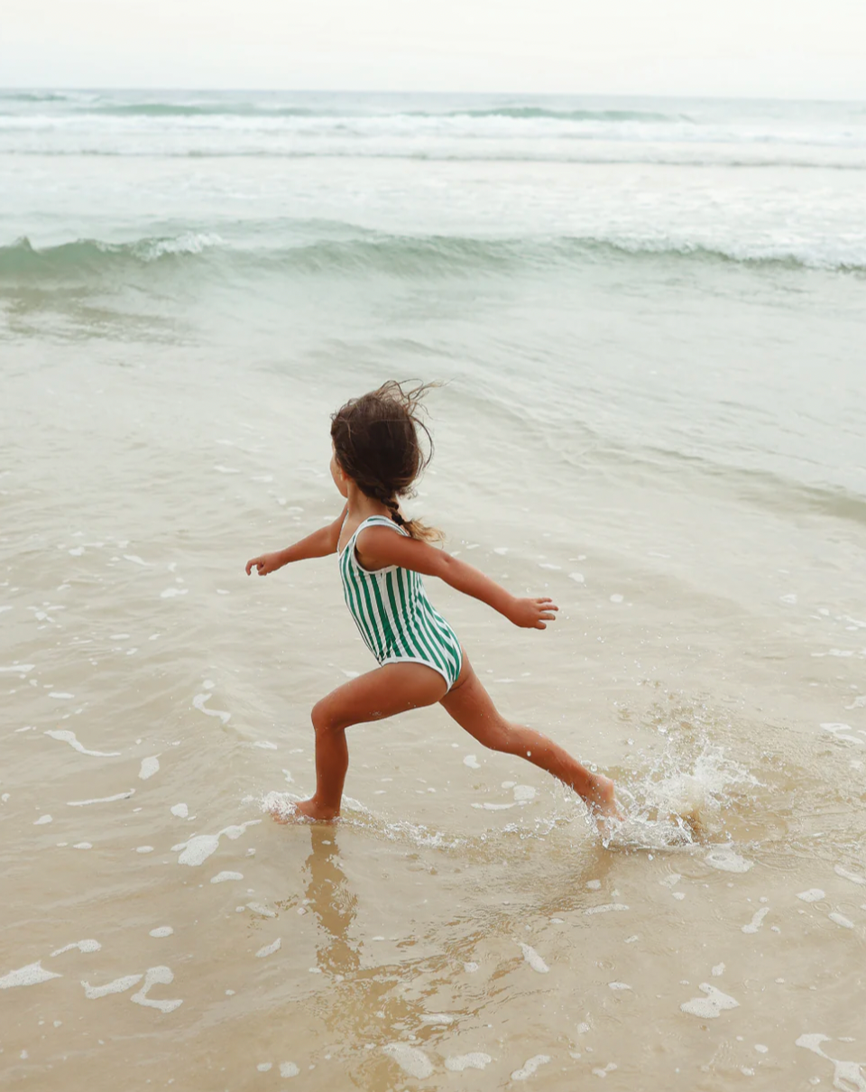 Striped swimsuit | green