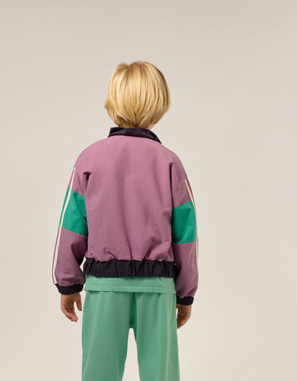 Purple colour block kids jacket