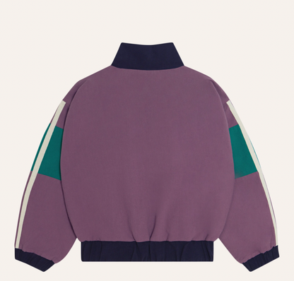 Purple colour block kids jacket