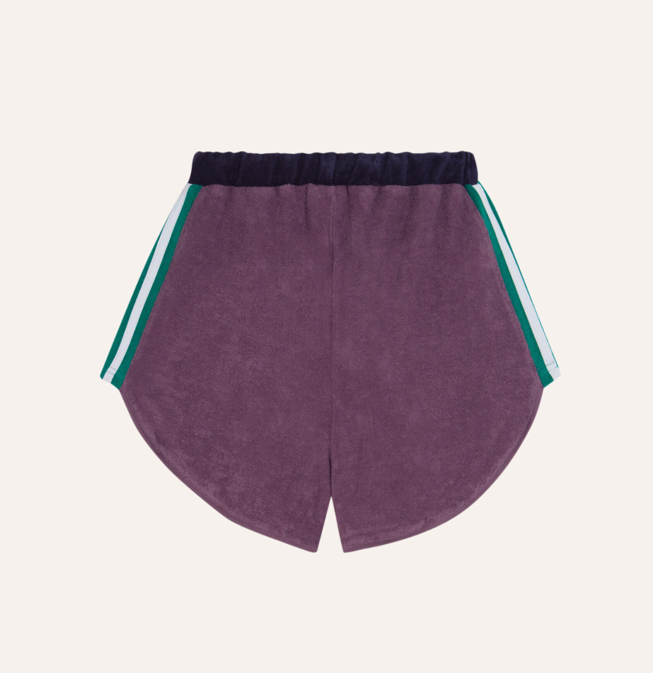 Purple colour block kids shorts