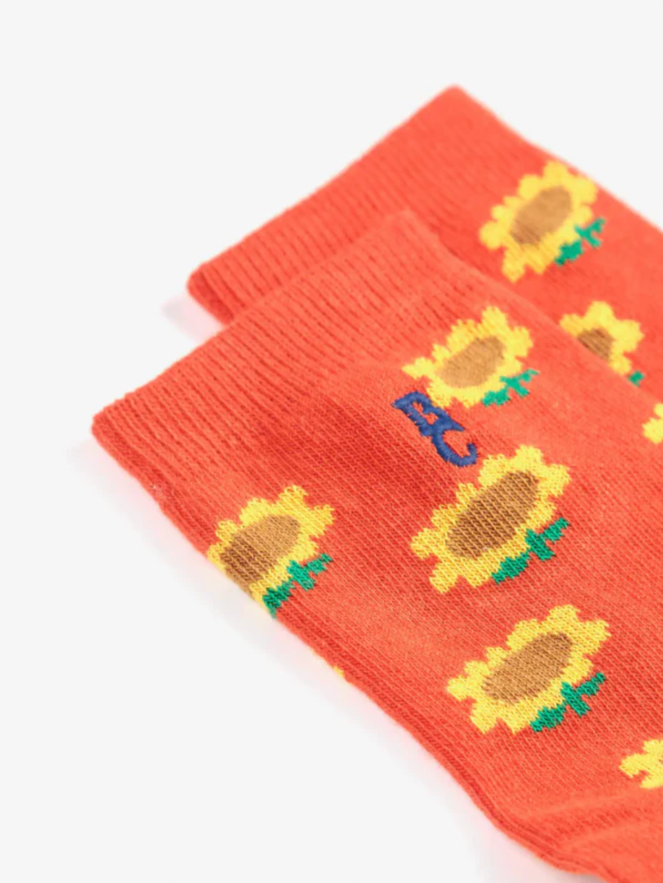 Sunflowers all over short socks | kids