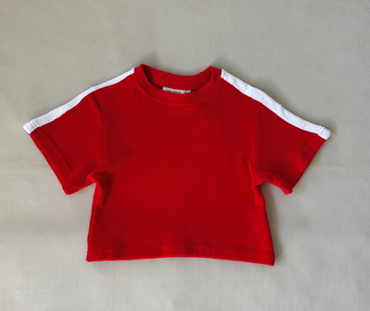 Atlas cotton terry towelling - apple red