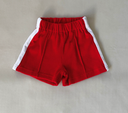 Atlas cotton terry towelling - apple red