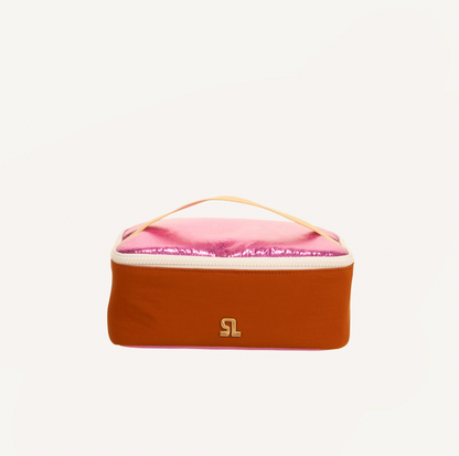 Cooler bag | glossy magenta + gravel orange