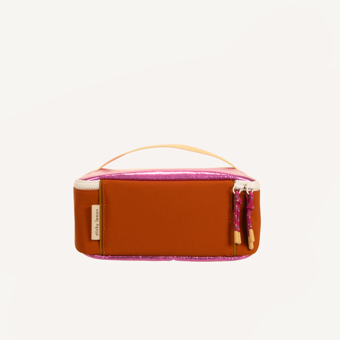 Cooler bag | glossy magenta + gravel orange