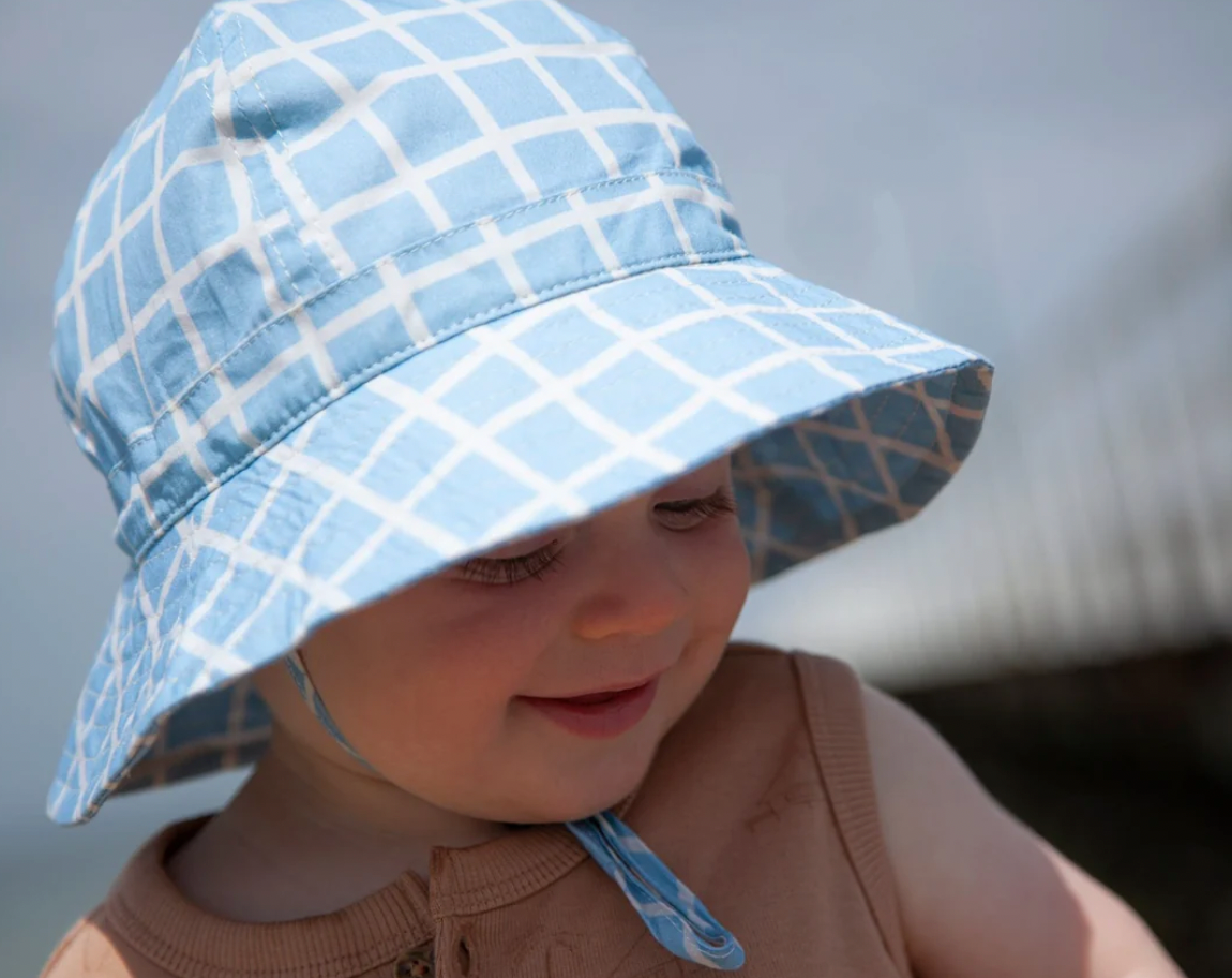 checks wide brim sunhat | infant