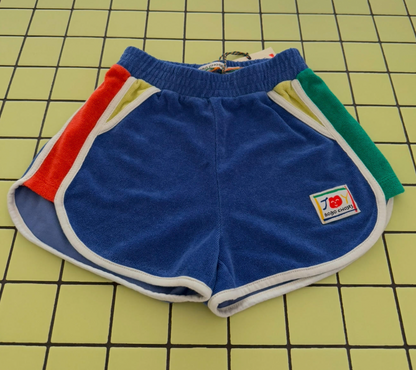 Smiling colour block terry shorts