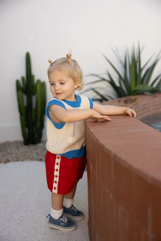 Playtime cord shorts - red