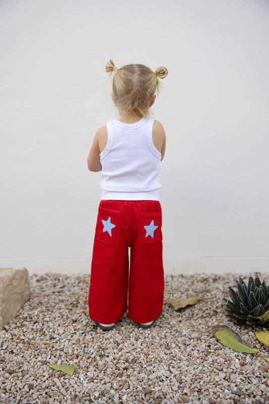 Supersonic Pants in Red by Sunday Siblings