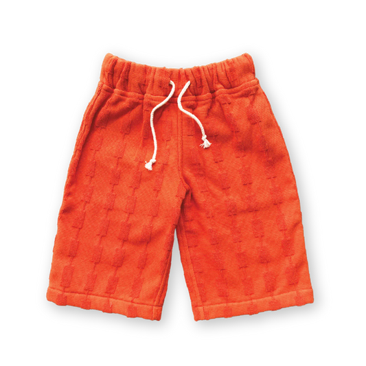 Grown Terry pants blocks Rosso - Front