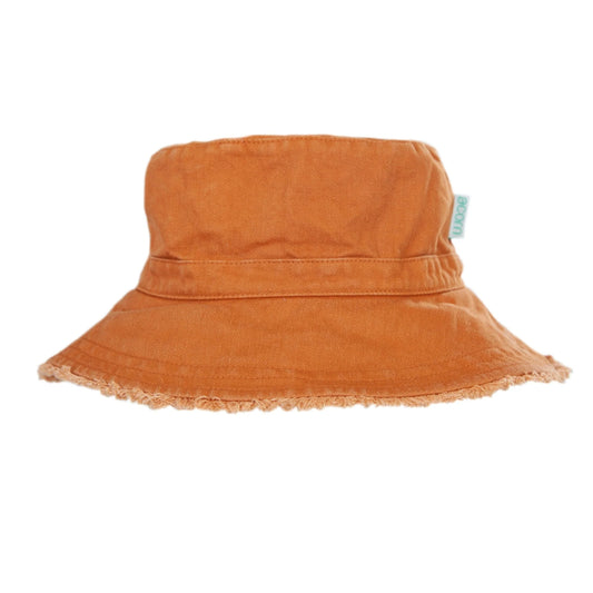 Chestnut Frayed Bucket Hat by Acorn Kids