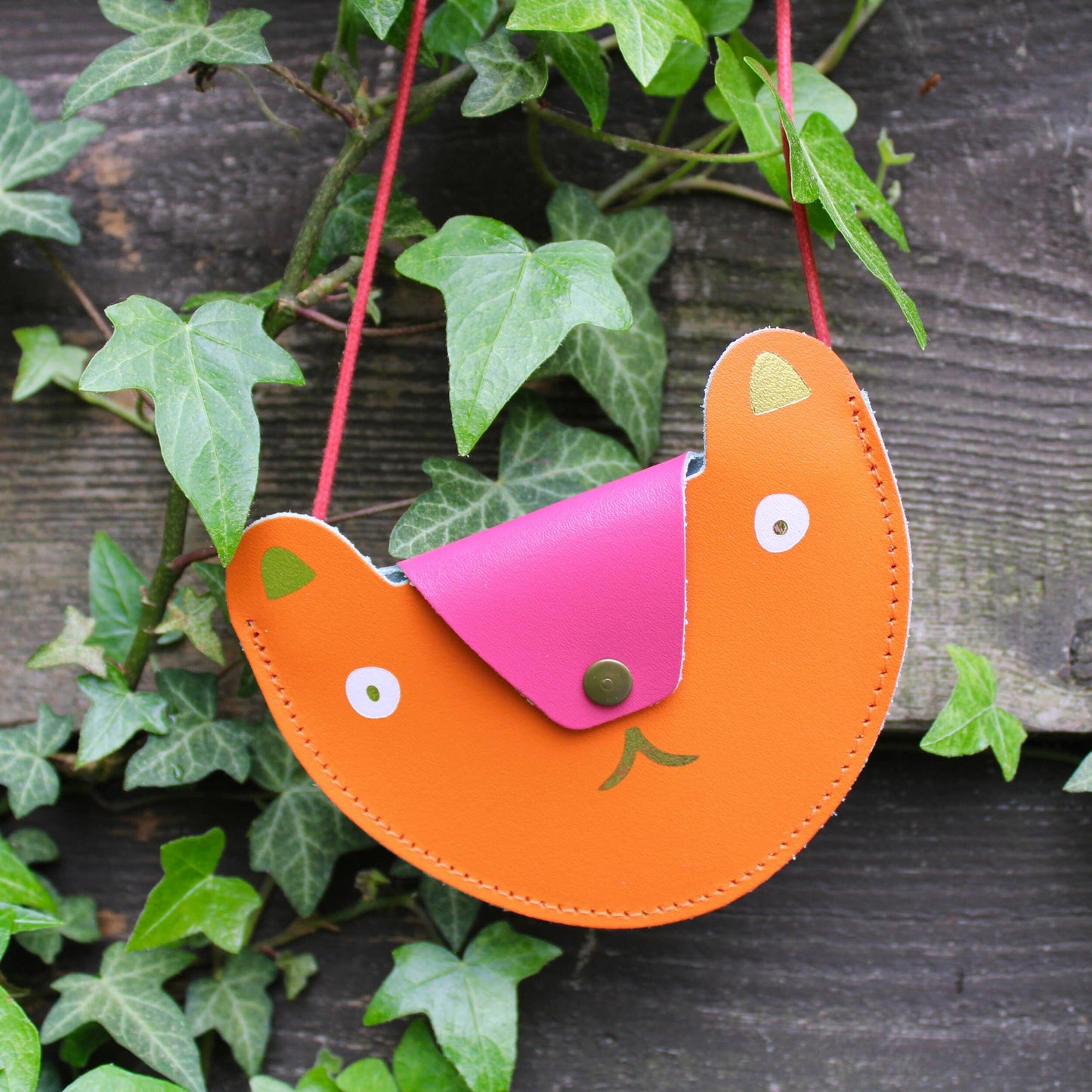 Bear Pocket Coin Purse - Orange