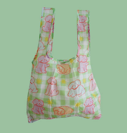 Re-usable bag - oodles of poodles green